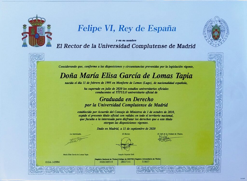 título derecho 2